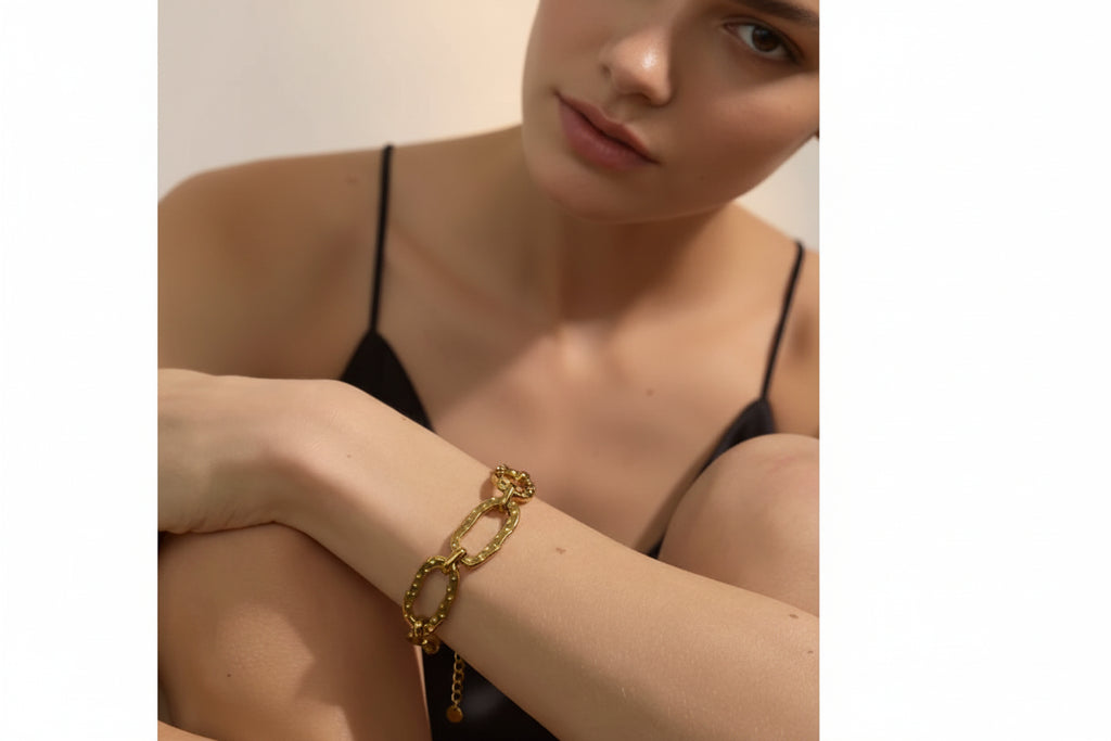 Waterproof Oval Link Gold Bracelet