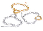 Polished Heart Charm Bangle Bracelet