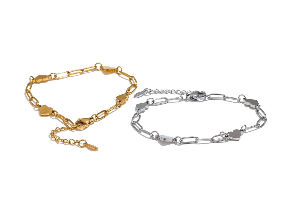 Fashion Heart Wrist Charm Bracelet