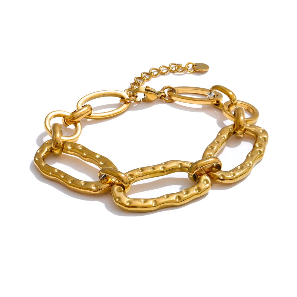 Waterproof Oval Link Gold Bracelet
