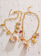 Golden Ocean Shell Dolphin Necklace