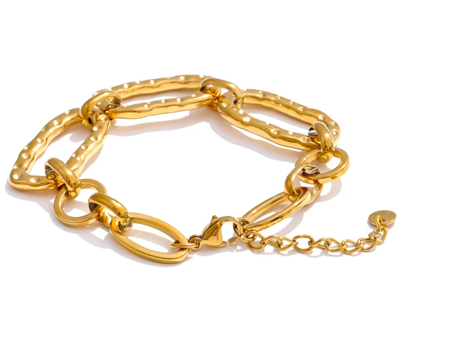 Waterproof Oval Link Gold Bracelet