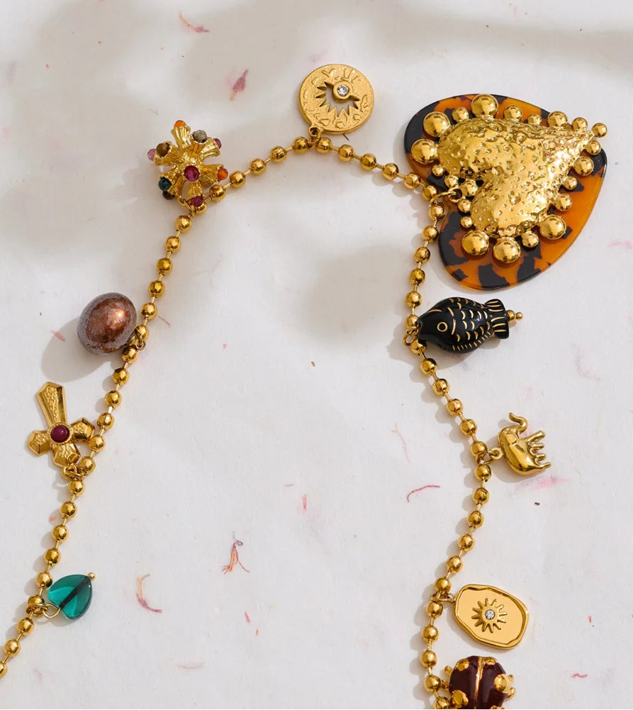 Blooming Heart Charm Necklace