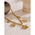 Shimmering Flower Drop Necklace
