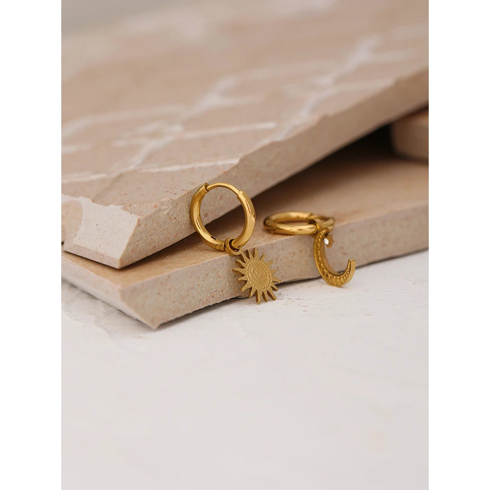 Moonlight Star Drop Hoops