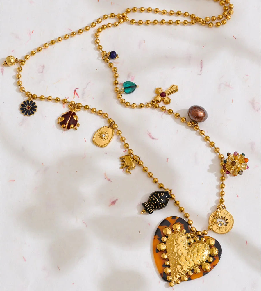 Blooming Heart Charm Necklace
