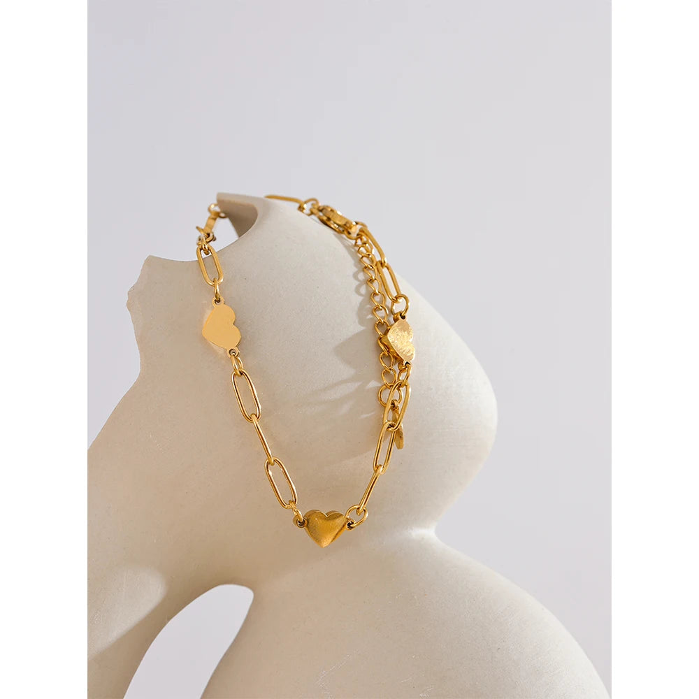 Fashion Heart Wrist Charm Bracelet