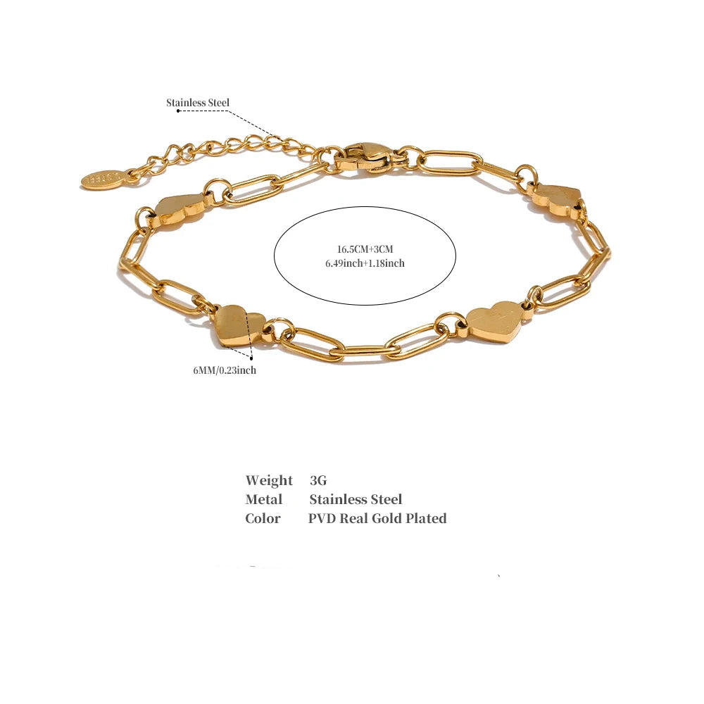 Fashion Heart Wrist Charm Bracelet