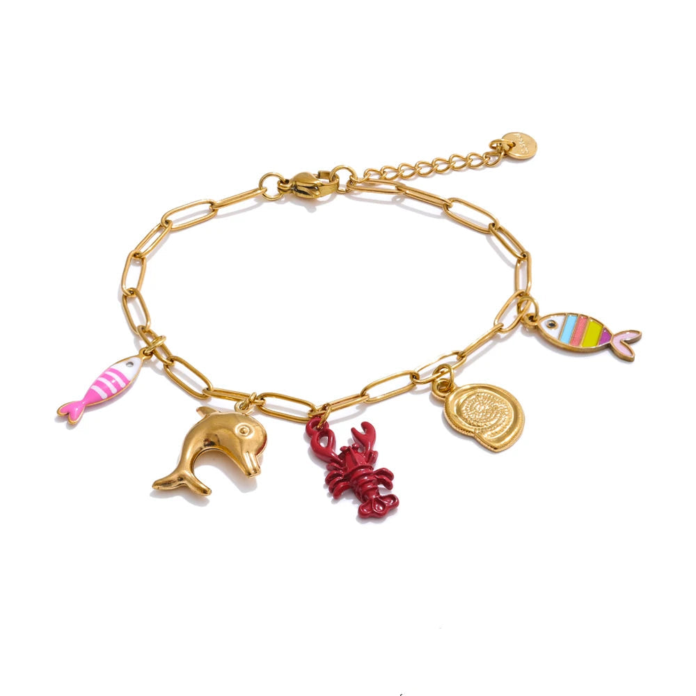 Ocean Style Charm Wrist Bangle