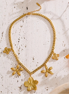 Shimmering Flower Drop Necklace