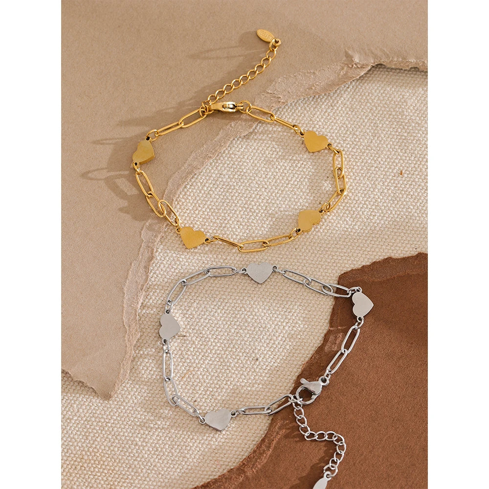 Fashion Heart Wrist Charm Bracelet