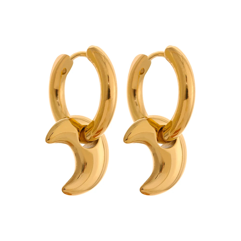 Celestial Trio Charm Hoops