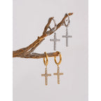 Lumi Cross Drop Earrings