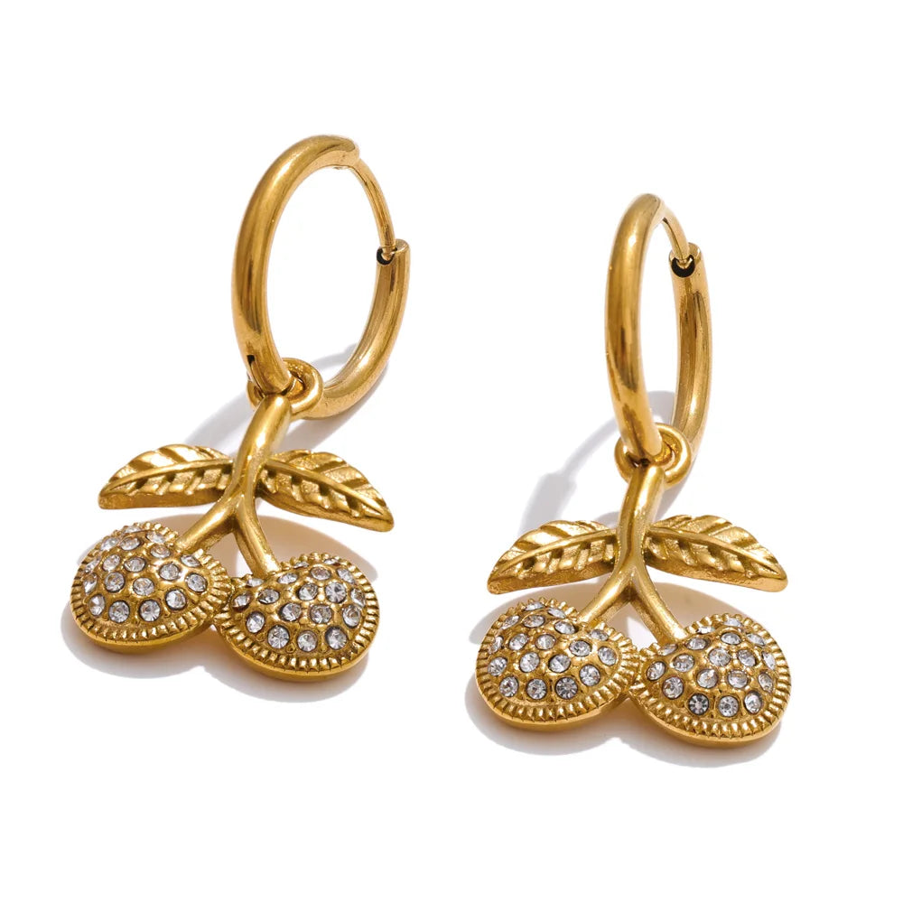 Cherry Glow Hoop Earrings