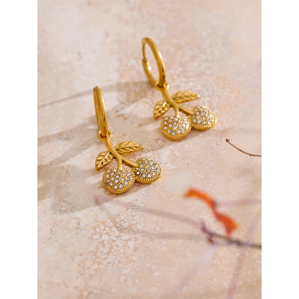 Cherry Glow Hoop Earrings