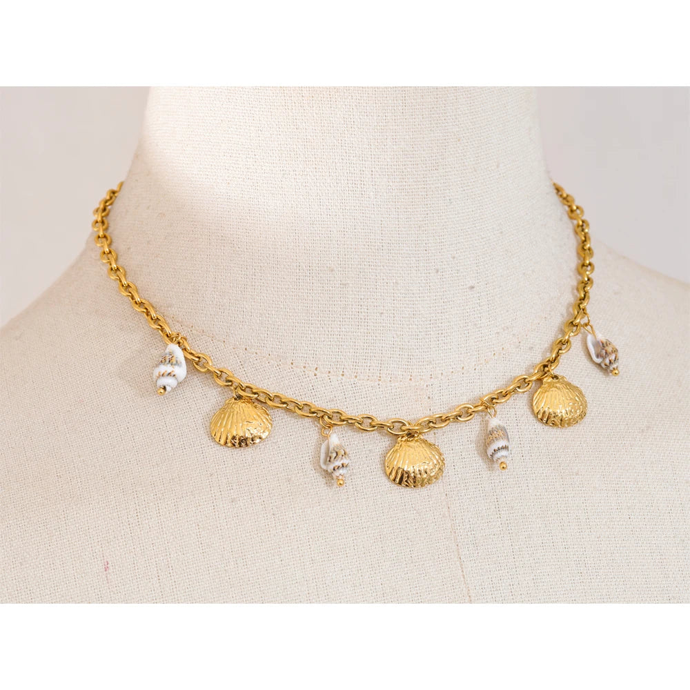 Waterproof Shell Pendant Necklace