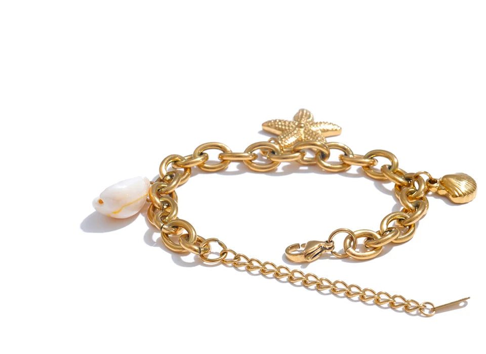 Ocean Starfish Shell Charm Necklace