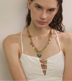 Exquisite Gold Heart Drop Charm Necklace