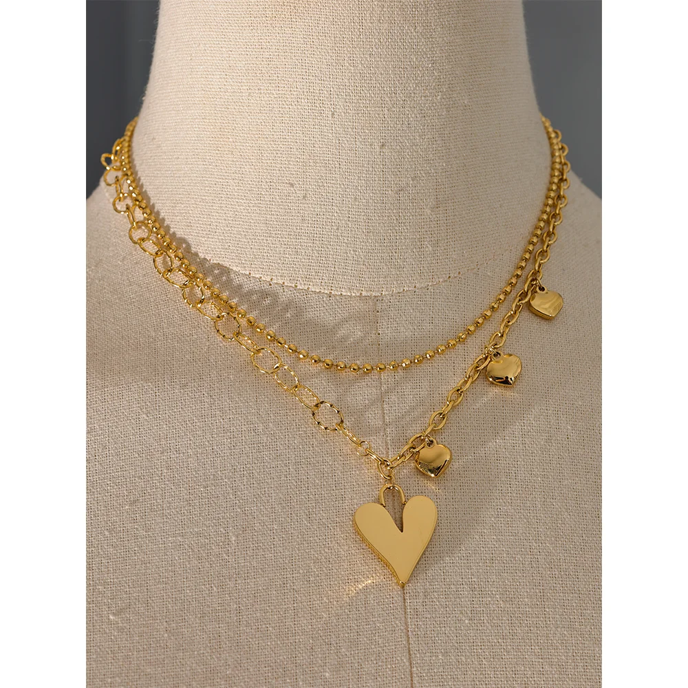 Golden Heart Layered Necklace