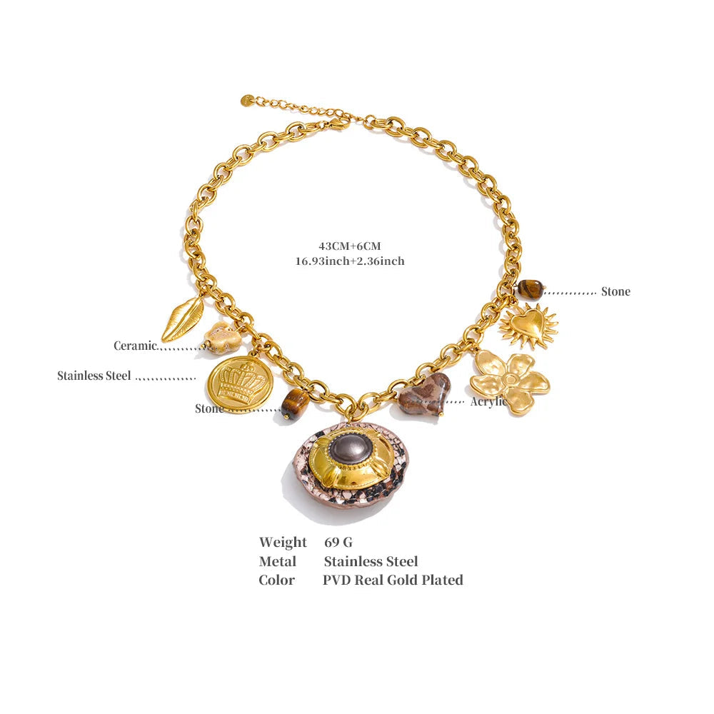 Autumn Bloom Waterproof Charm Necklace