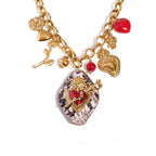 Acrylic Flower Heart Charm Necklace