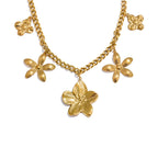 Shimmering Flower Drop Necklace