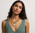 Celeste Heart Cuban Charm