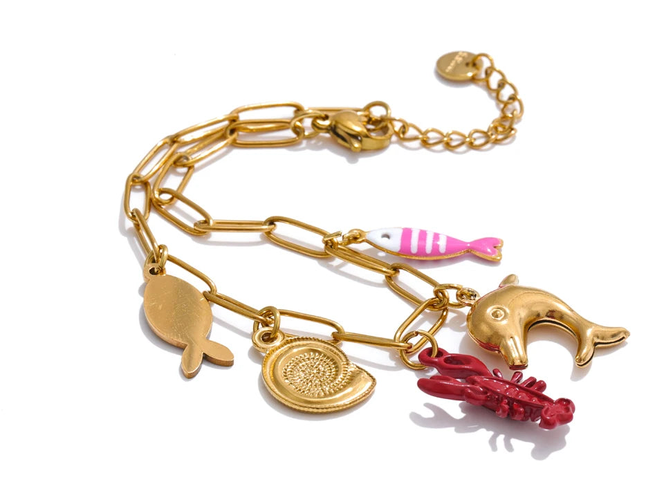 Ocean Style Charm Wrist Bangle
