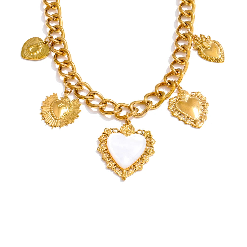 Celeste Heart Cuban Charm