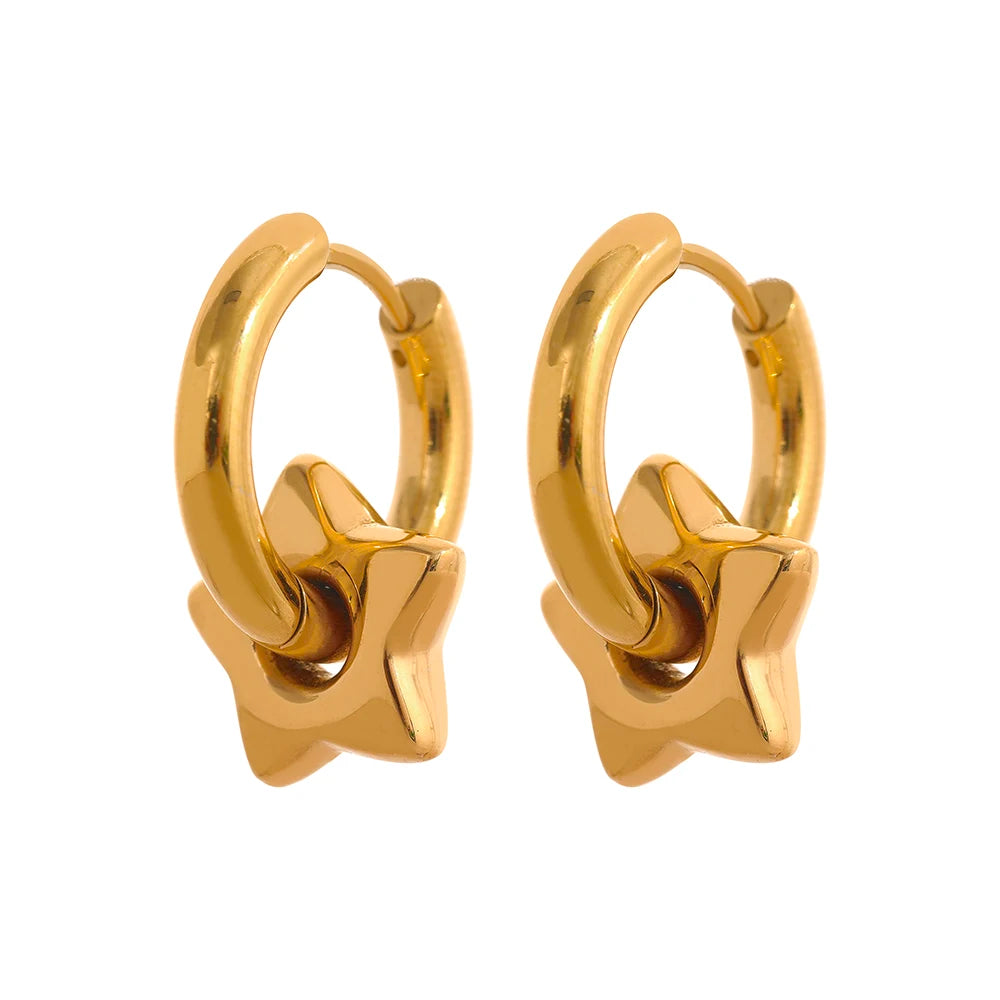 Celestial Trio Charm Hoops