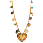 Blooming Heart Charm Necklace