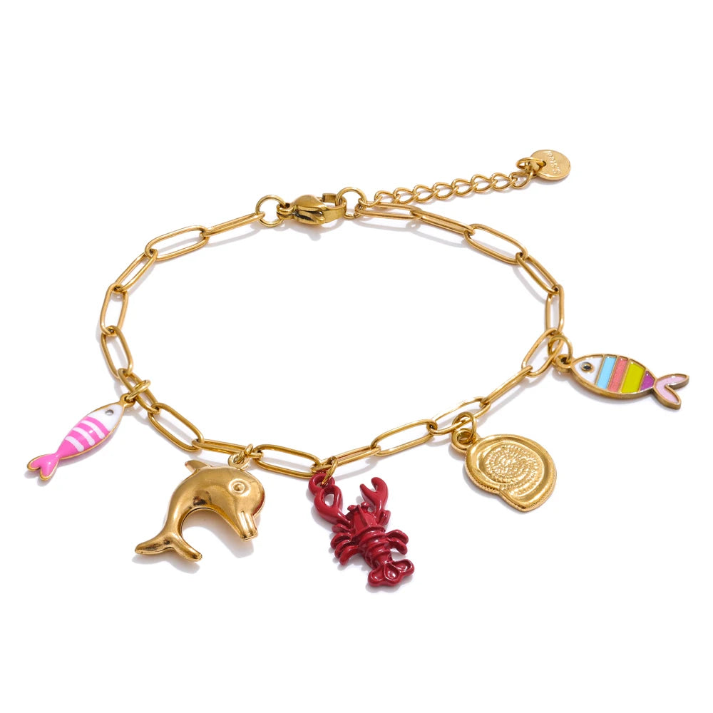 Ocean Style Charm Wrist Bangle