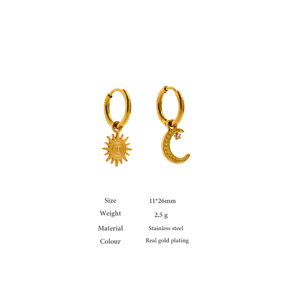 Moonlight Star Drop Hoops