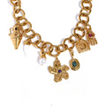 Golden Vintage Flower Drop Necklace