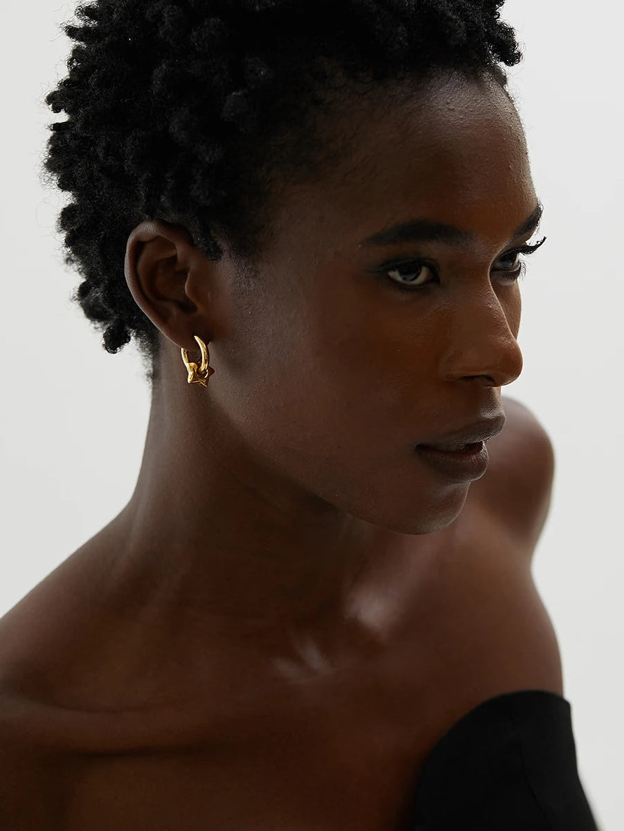 Celestial Trio Charm Hoops